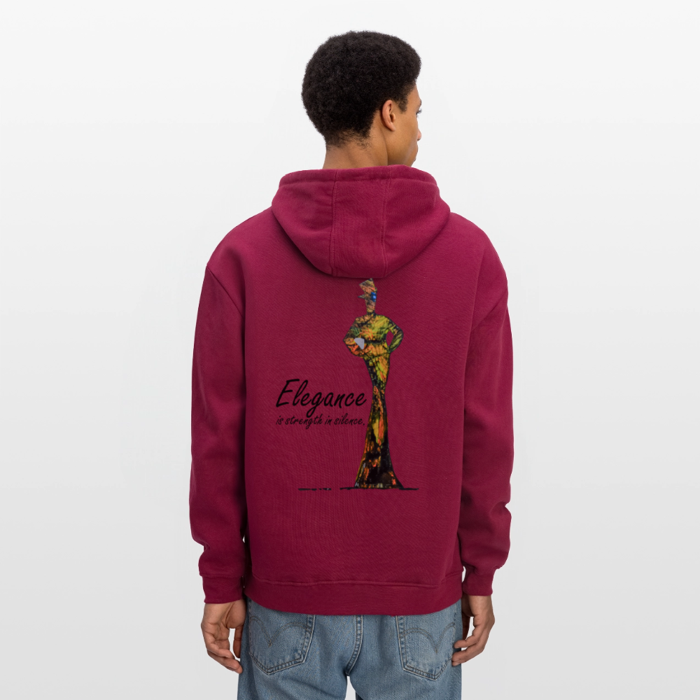 Oversized Unisex Hoodie Elegance Backprint - Burgunderrot