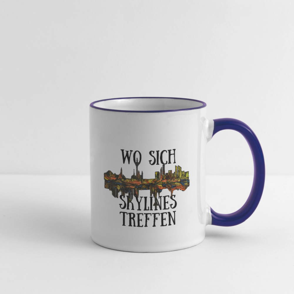 Tasse - Weiß/Kobaltblau