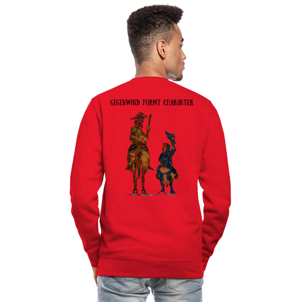 Unisex Pulli Don Quixote Backprint - Rot
