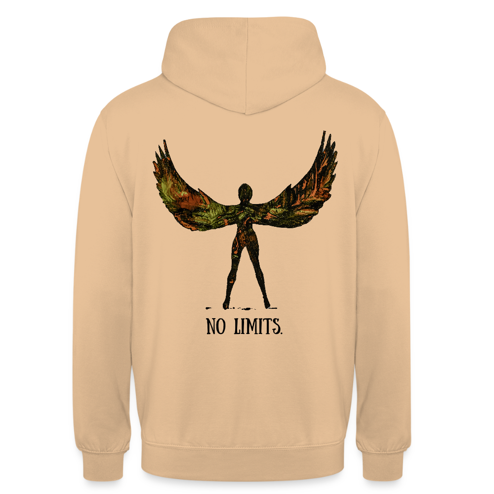Unisex Hoodie Angel Backprint - Pfirsich