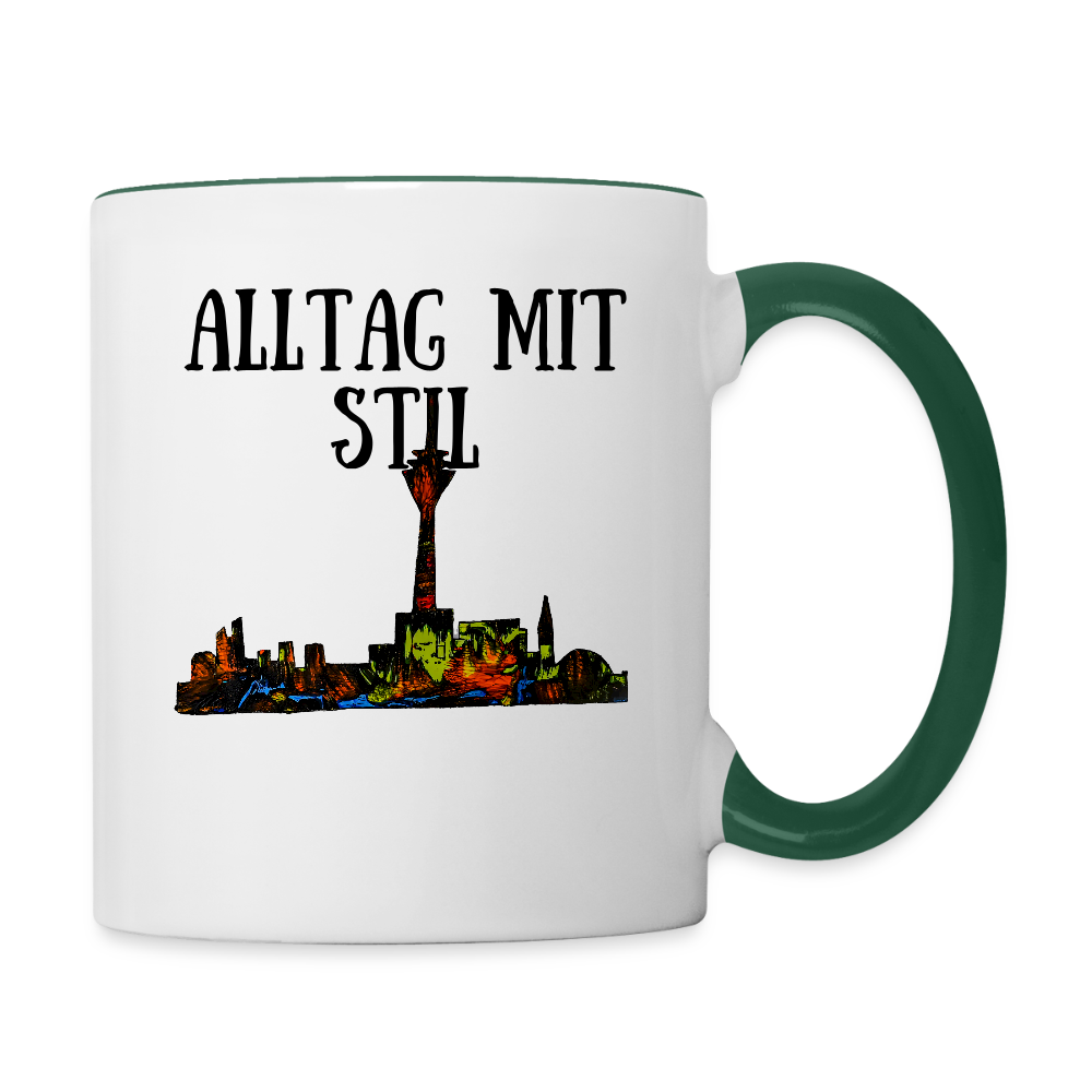 Tasse - Weiß/Dunkelgrün