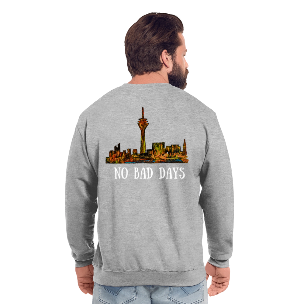 Unisex Pulli Düsseldorfer Skyline Backprint - Weißgrau meliert