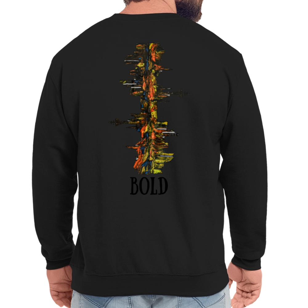 Unisex Pulli Düsseldorfer Skyline Backprint - Schwarz