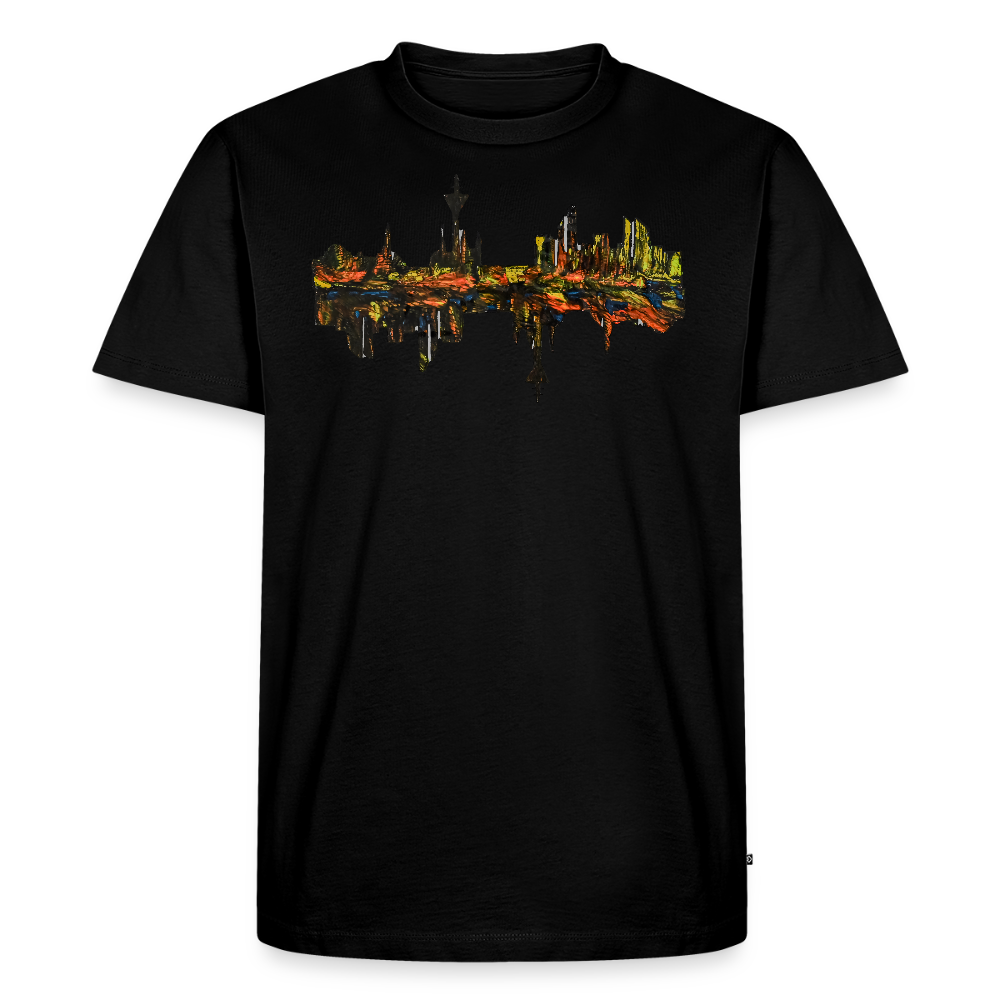 Männer Premium T-Shirt Düsseldorfer Skyline V.3 - Schwarz