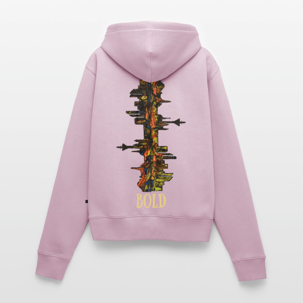 Frauen Kapuzenjacke Düsseldorfer Skyline Backprint - Altrosa