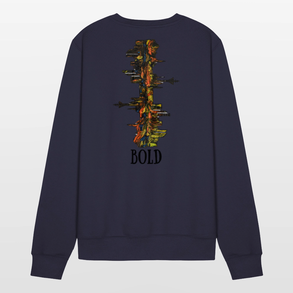 Unisex Pulli Düsseldorfer Skyline Backprint - Navy