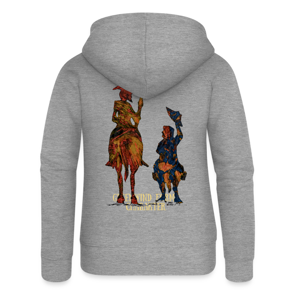 Frauen Kapuzenjacke Don Quixote Backprint - Grau meliert