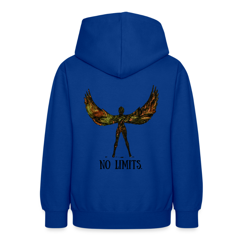 Teenager Hoodie Angel Backprint - Royalblau