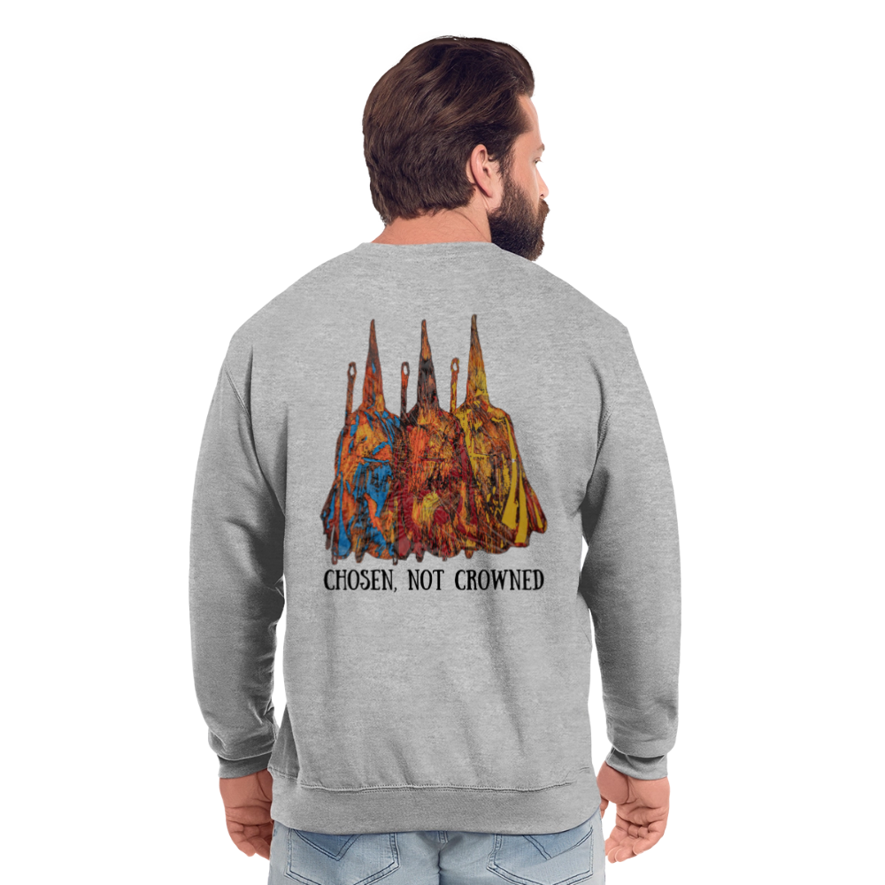 Unisex Pulli Nazzarener Backprint - Weißgrau meliert