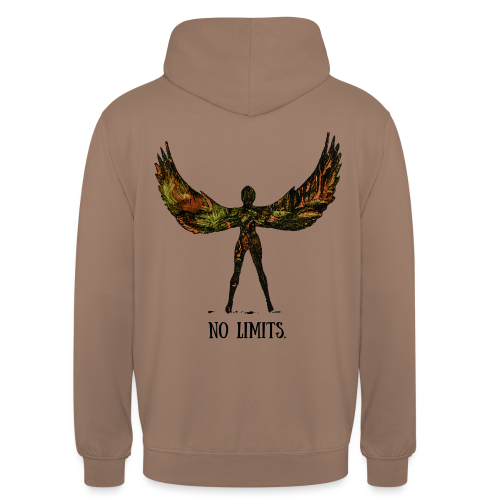 Unisex Hoodie Angel Backprint - Mokka