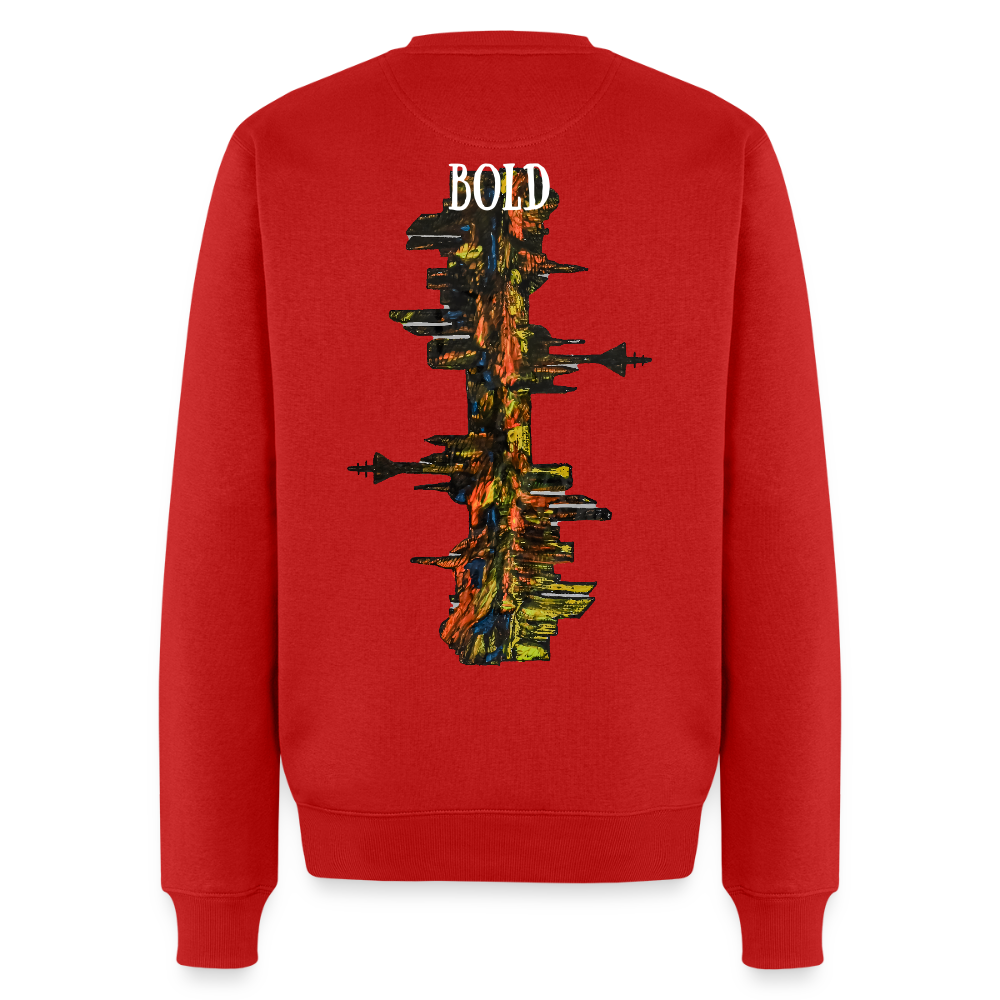 Männer Hoodie Düsseldorfer Skyline Backprint - Rot