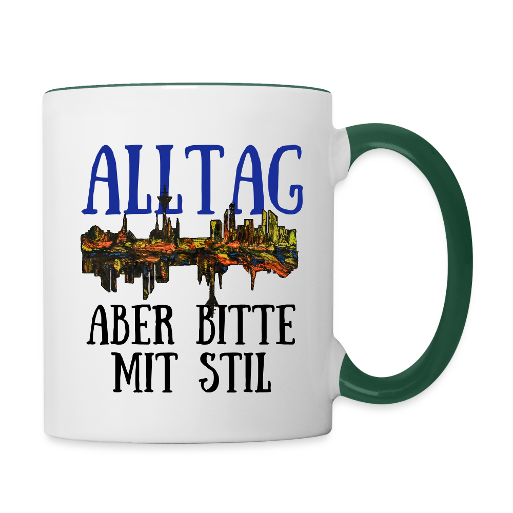 Tasse - Weiß/Dunkelgrün