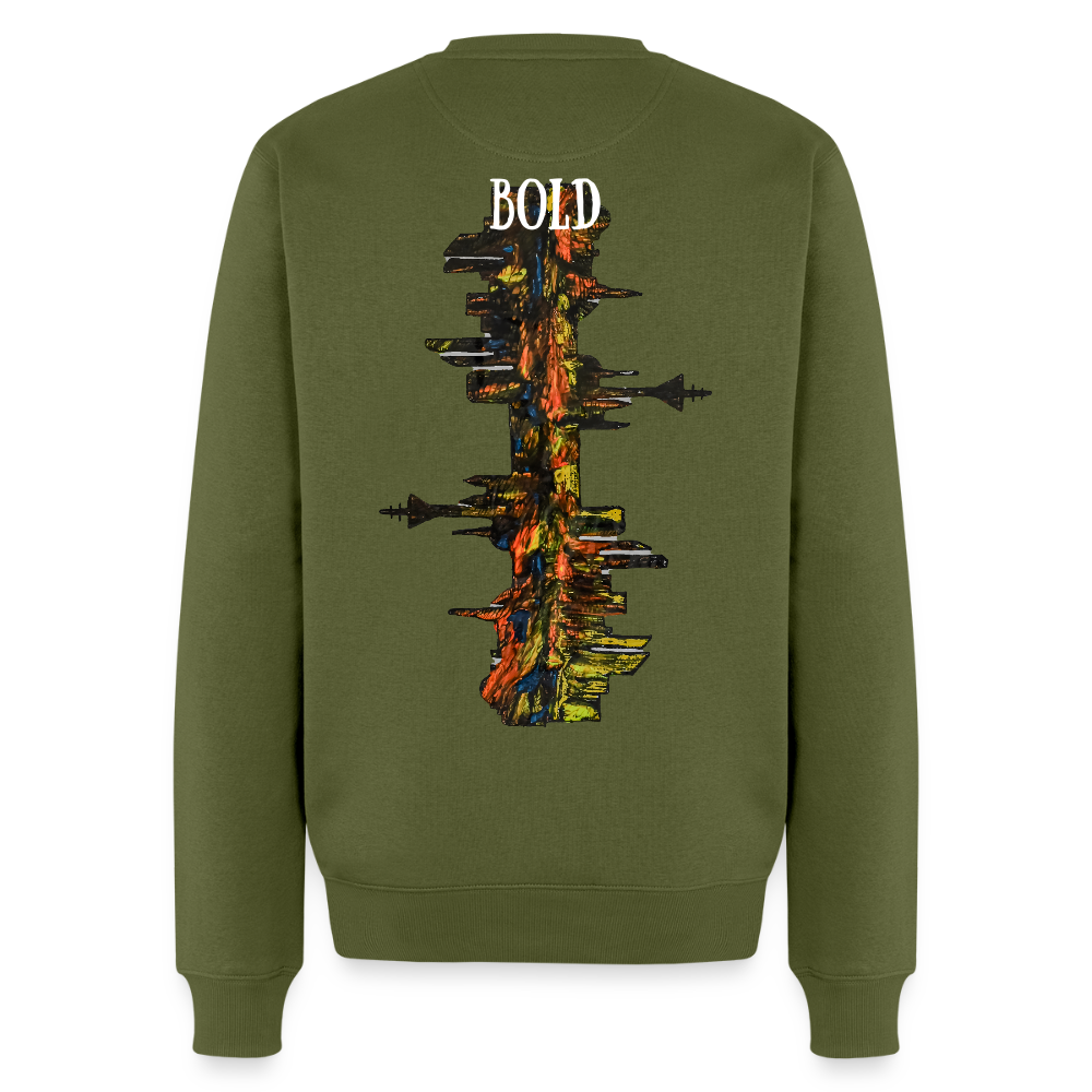 Männer Hoodie Düsseldorfer Skyline Backprint - Khaki