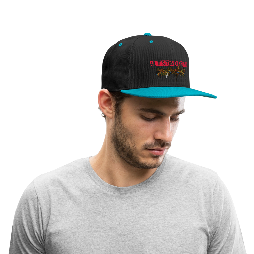 Kontrast Snapback Cap - Schwarz/Türkis