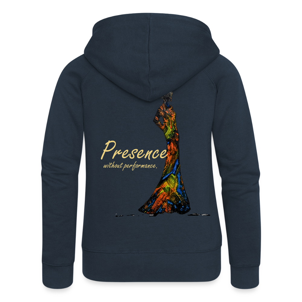 Frauen Kapuzenjacke Presence Backprint - Navy