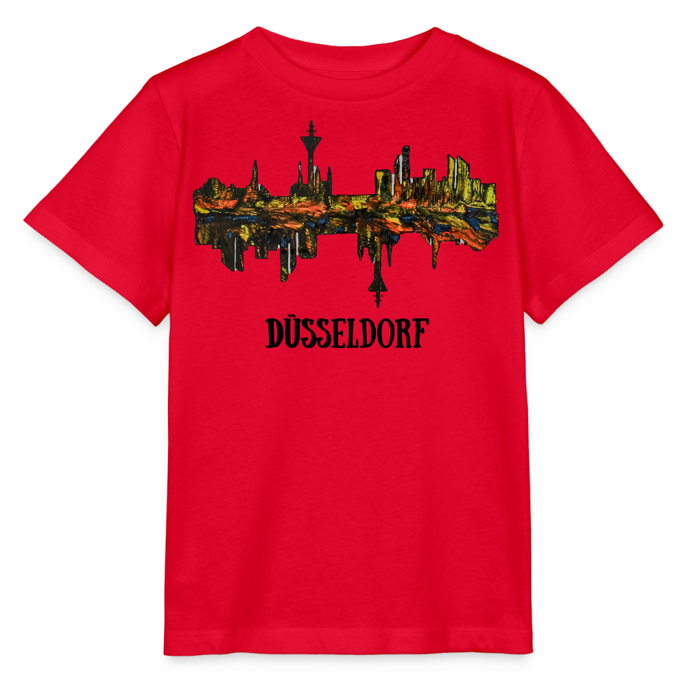 Unisex Kinder T-Shirt Düsseldorfer Skyline V.3 - Rot