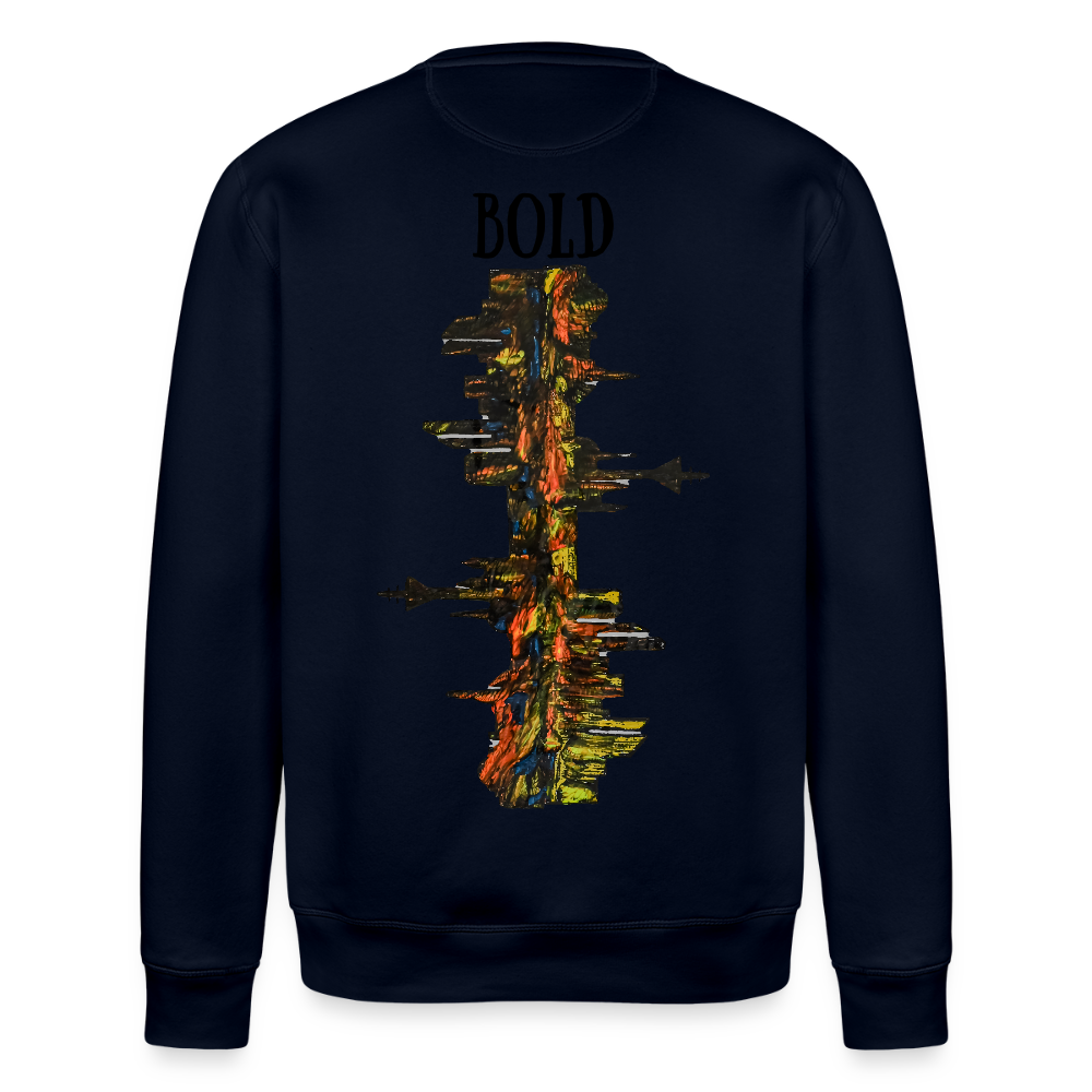 Unisex Bio Pulli Düsseldorfer Skyline Backprint - Navy