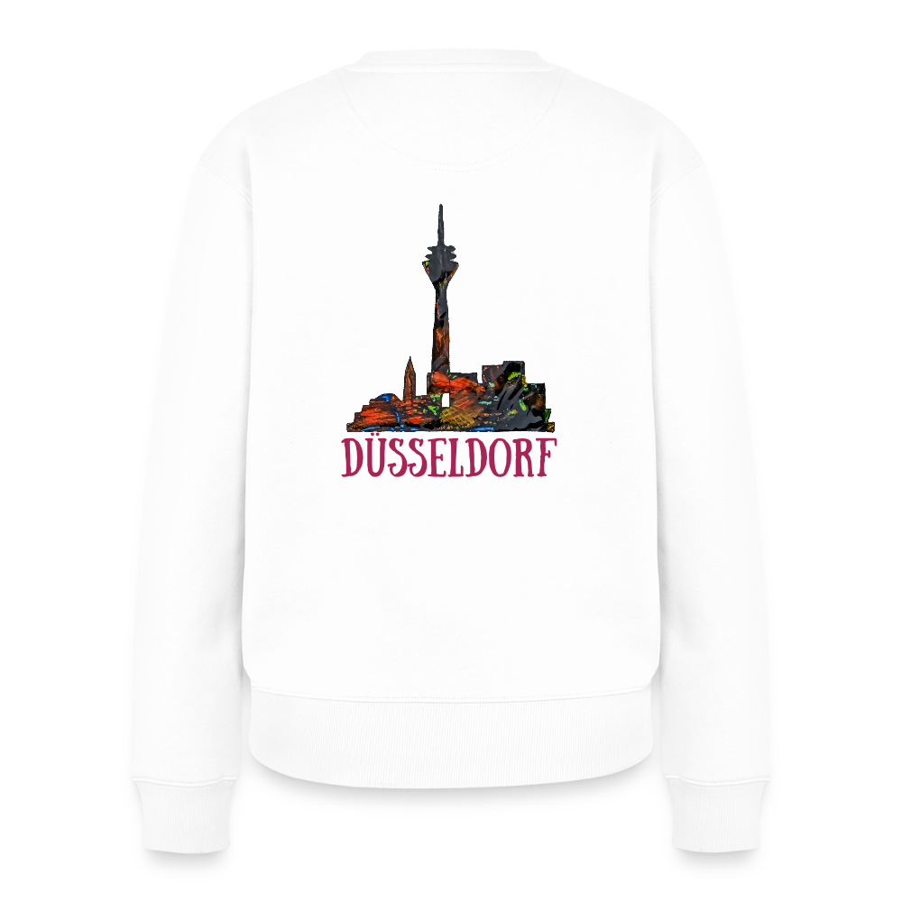 Frauen Pulli Düsseldorferskyline Backprint - Weiß