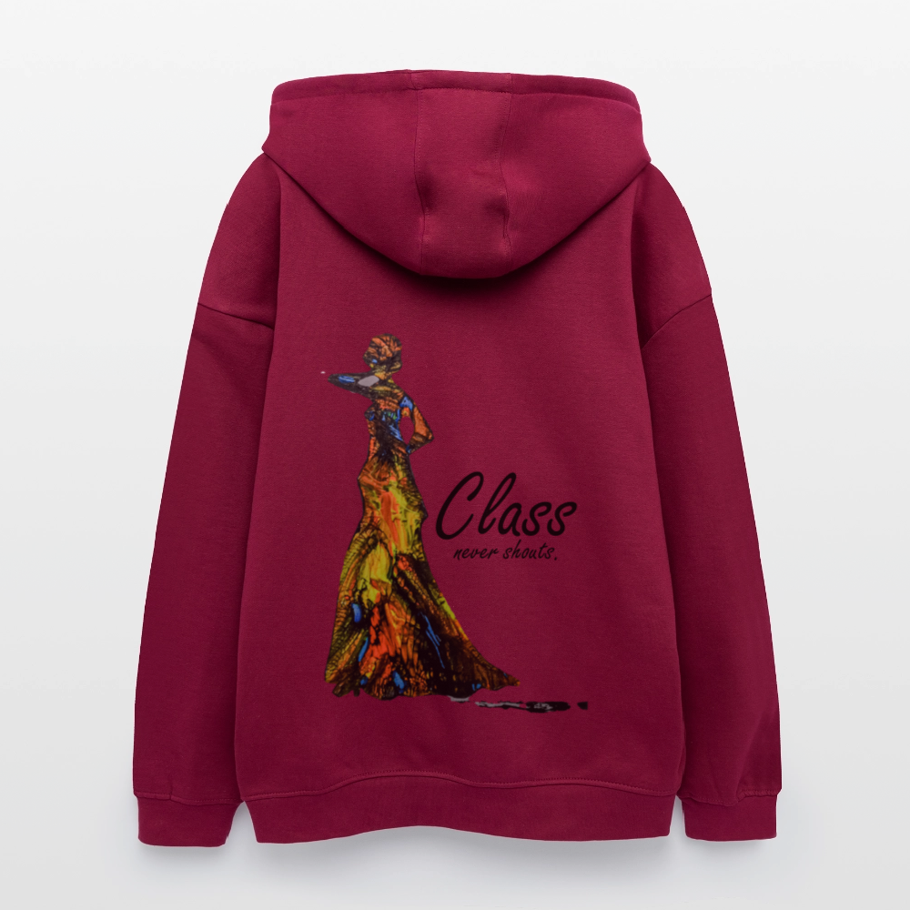 Oversized Unisex Hoodie Class Backprint - Burgunderrot