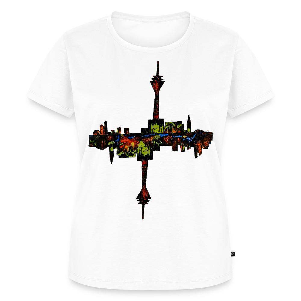 Frauen Premium T-Shirt Düsseldorfer Skyline V.7 - Weiß