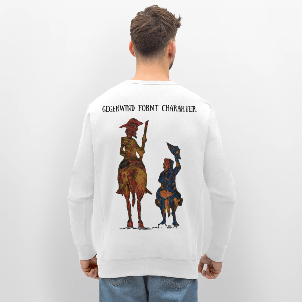 Unisex Bio Pulli Don Quixote Backprint - Weiß
