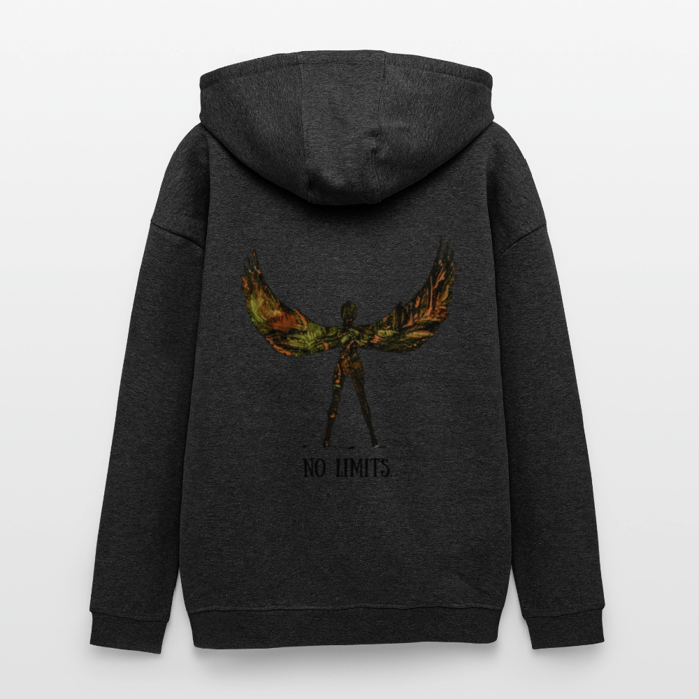 Oversized Unisex Hoodie Angel Backprint - Anthrazit