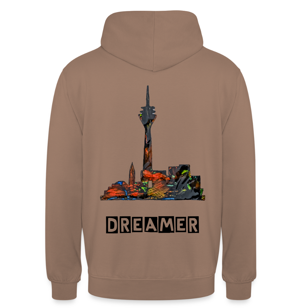 Unisex Hoodie Düsseldorferskyline Backprint - Mokka