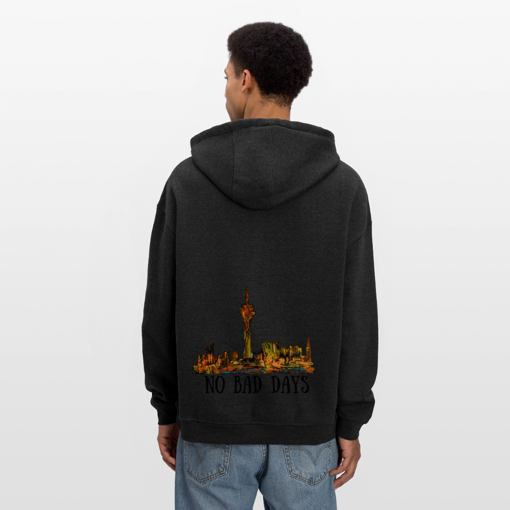 Oversized Unisex Hoodie Düsseldorfer Skyline Backprint - Anthrazit