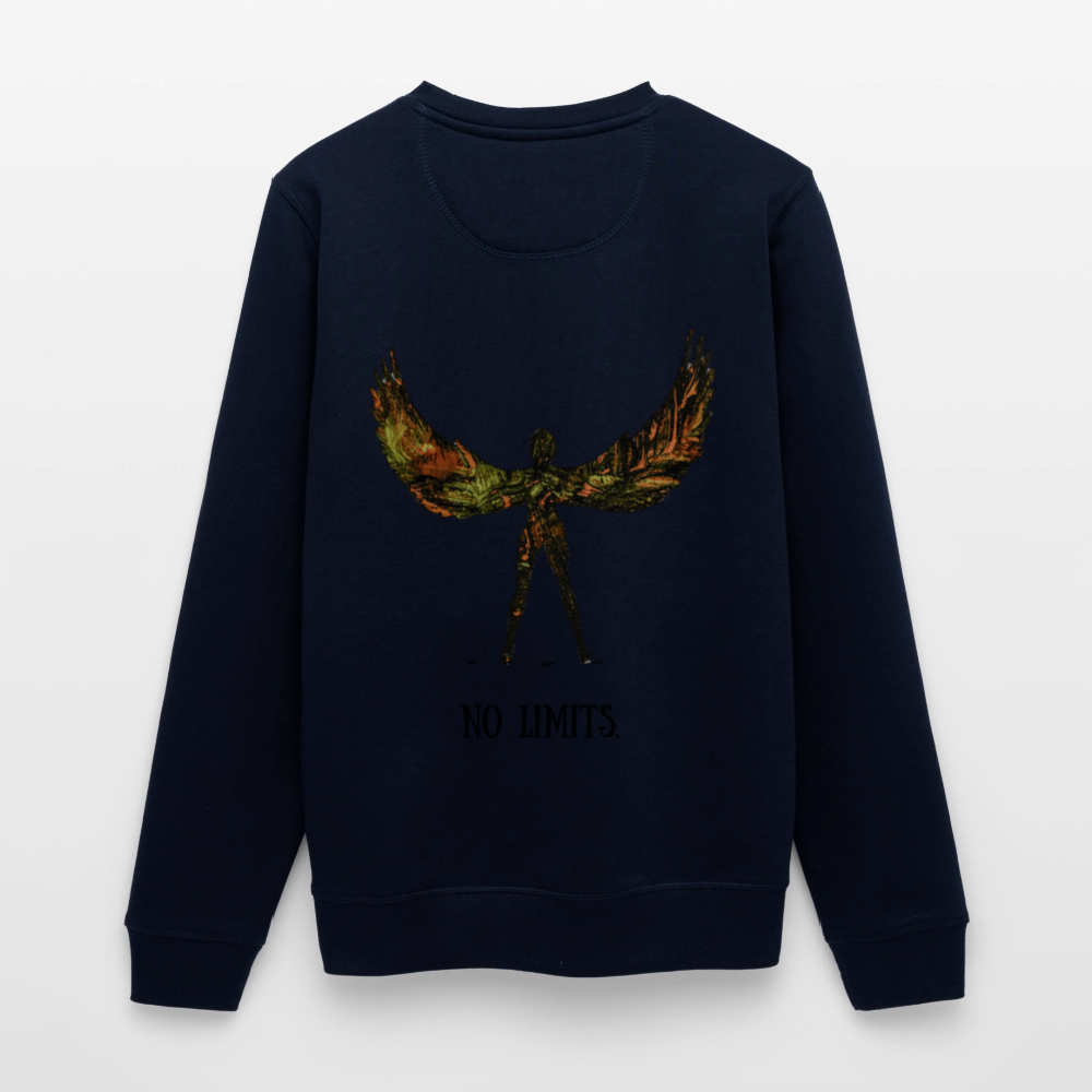 Unisex Bio Pulli Angel Backprint - Navy