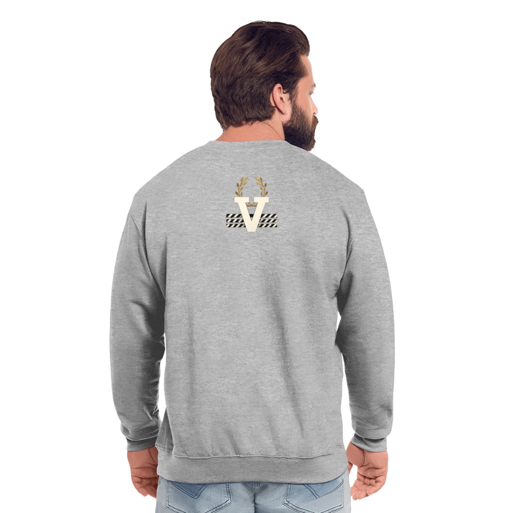 Unisex Pulli Frankfurter Skyline Backprint - Weißgrau meliert