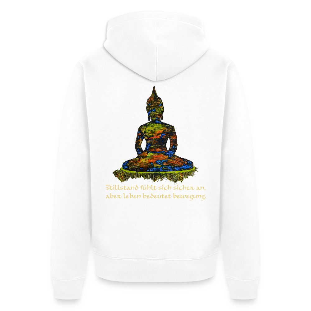 Männer Kapuzenjacke Buddha Backprint - Weiß