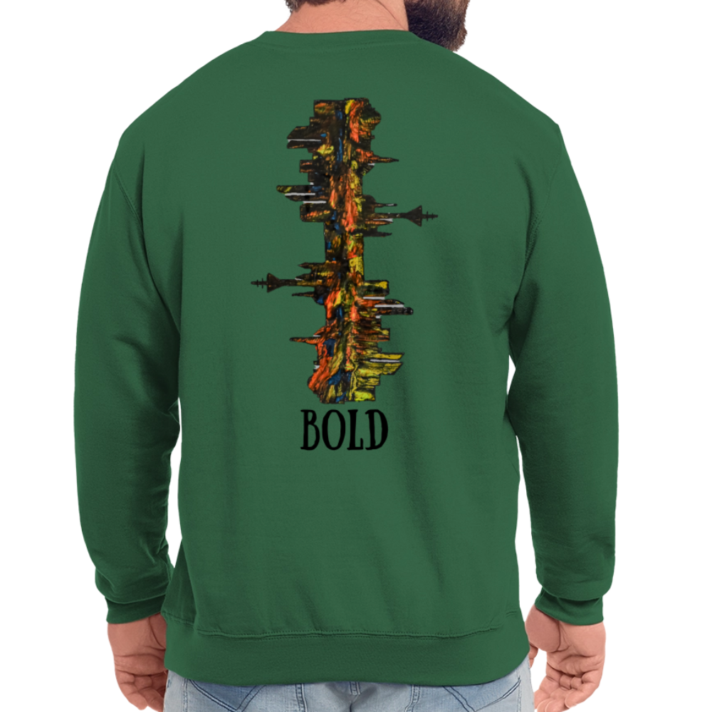 Unisex Pulli Düsseldorfer Skyline Backprint - Grün