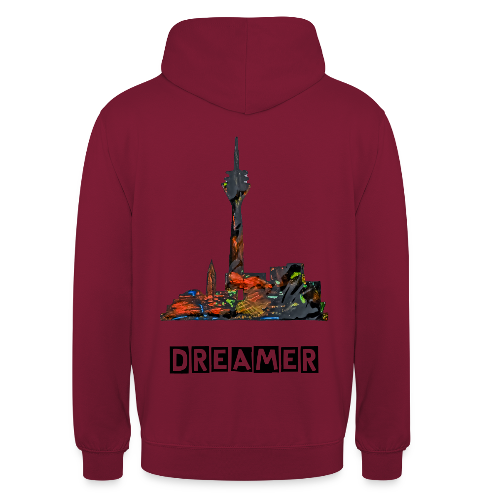 Unisex Hoodie Düsseldorferskyline Backprint - Bordeaux