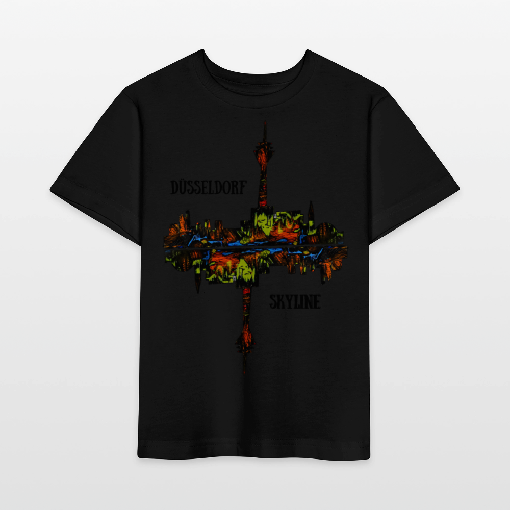 Unisex Kinder T-Shirt Düsseldorfer Skyline V.7 - Schwarz