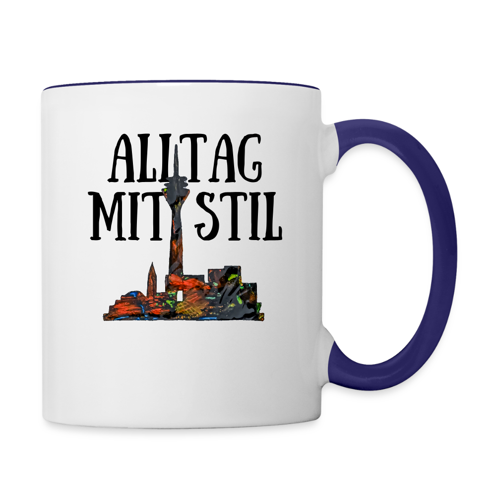 Tasse - Weiß/Kobaltblau