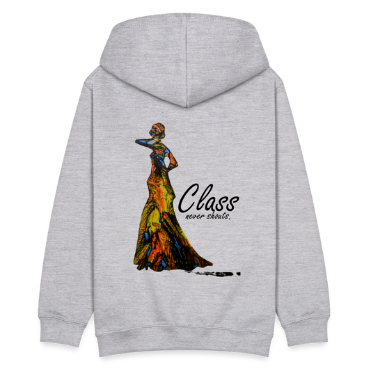 Teenager Hoodie Class Backprint - Hellgrau meliert