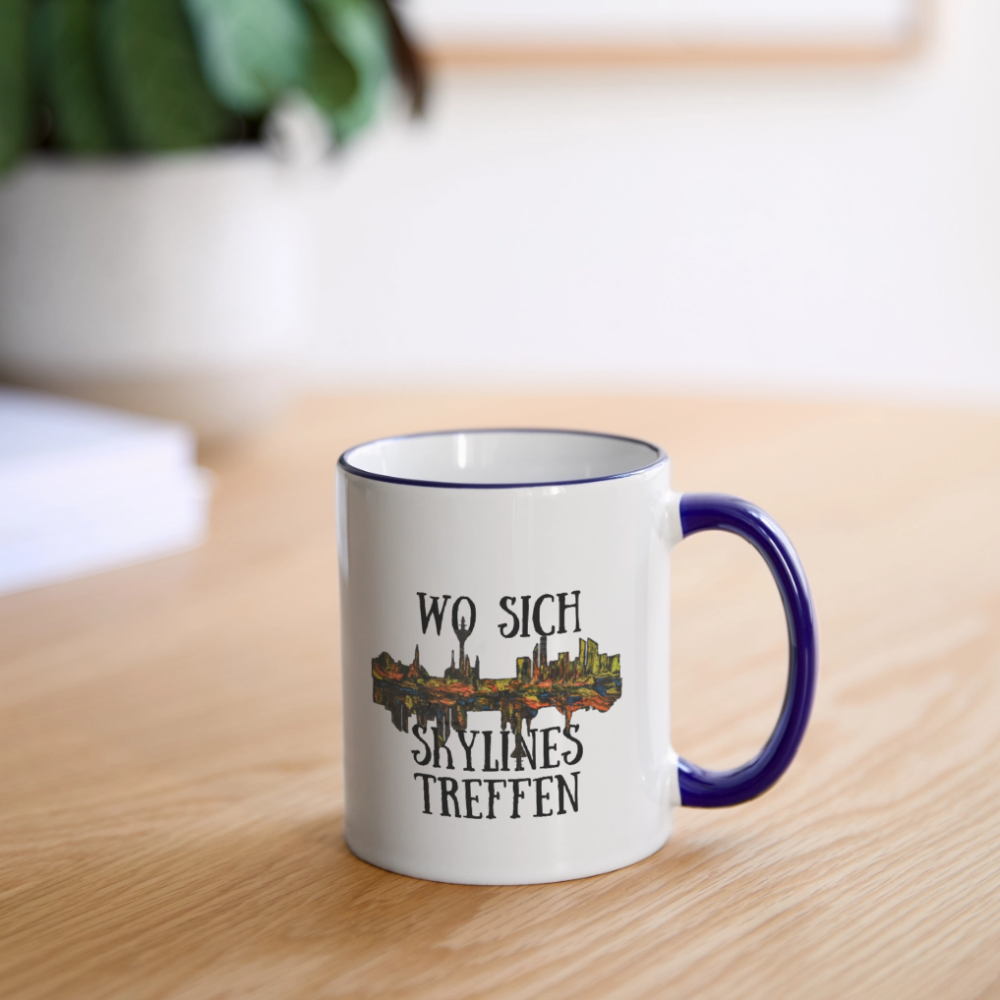 Tasse - Weiß/Kobaltblau