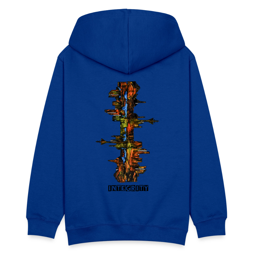 Teenager Hoodie Düsseldorfer Skyline Backprint - Royalblau