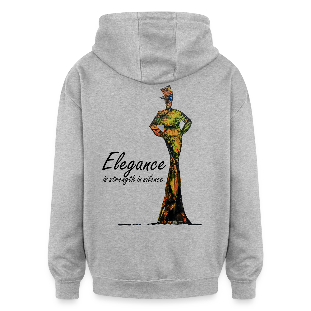 Oversized Unisex Hoodie Elegance Backprint - Grau meliert