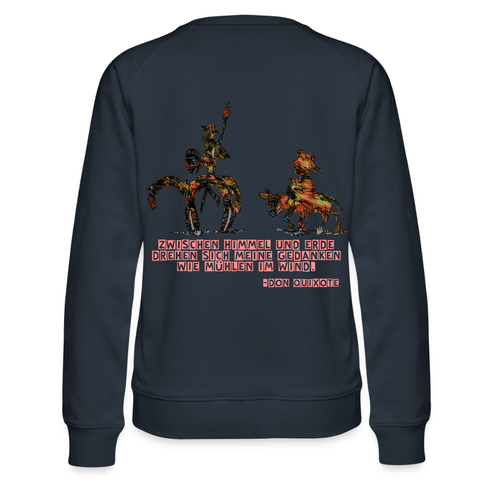 Frauen Pulli Don Quixote Backprint - Navy