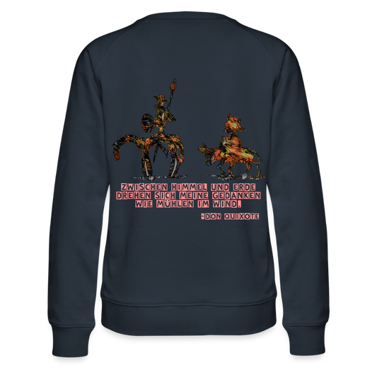 Frauen Pulli Don Quixote Backprint - Navy