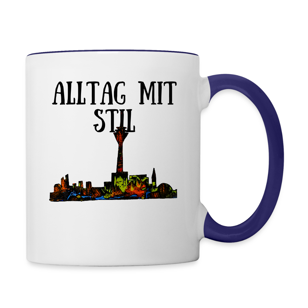 Tasse - Weiß/Kobaltblau