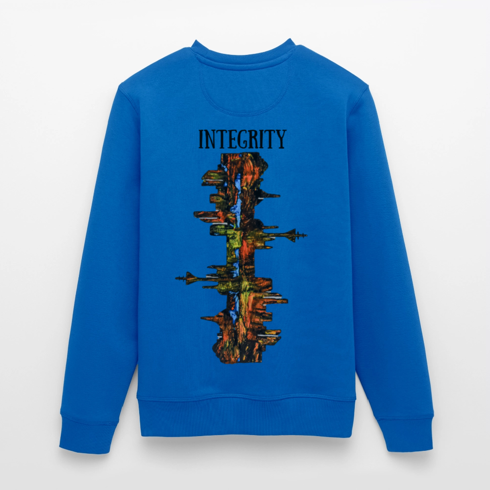 Unisex Bio Pulli Düsseldorfer Skyline Backprint - Königsblau