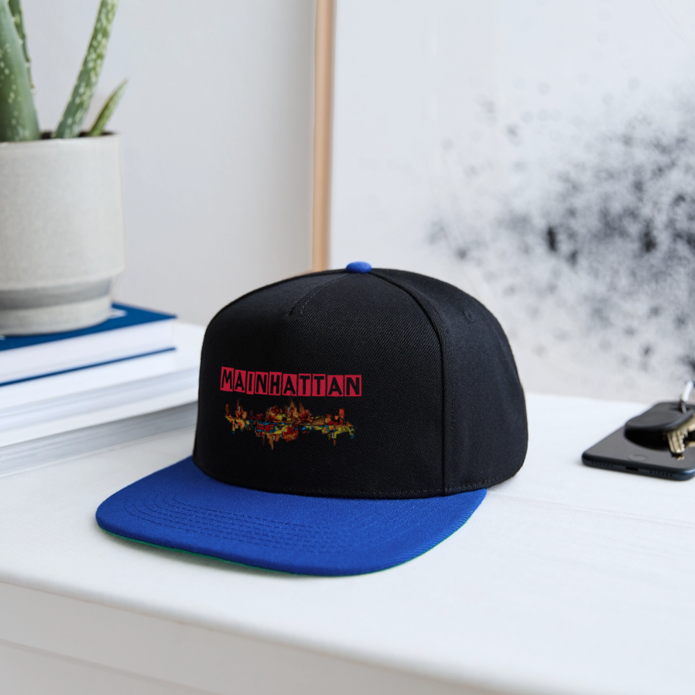 Snapback Cap - Schwarz/Königsblau