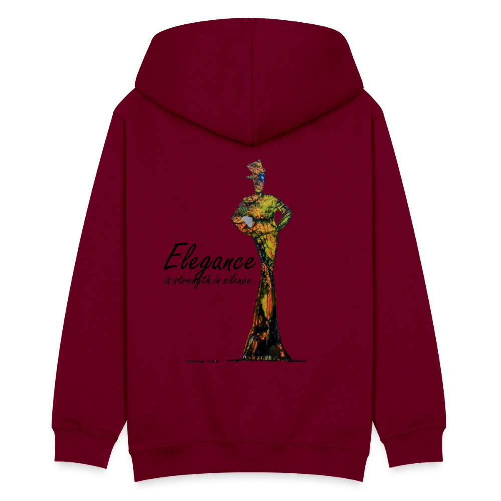 Teenager Hoodie Elegance Backprint - Bordeaux
