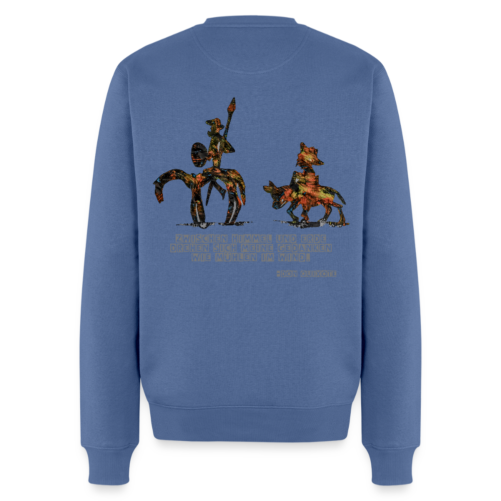 Männer Pulli Don Quixote Backprint - Taubenblau