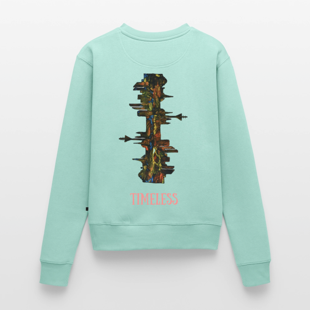 Frauen Pulli Düsseldorfer Skyline Backprint - Mint 