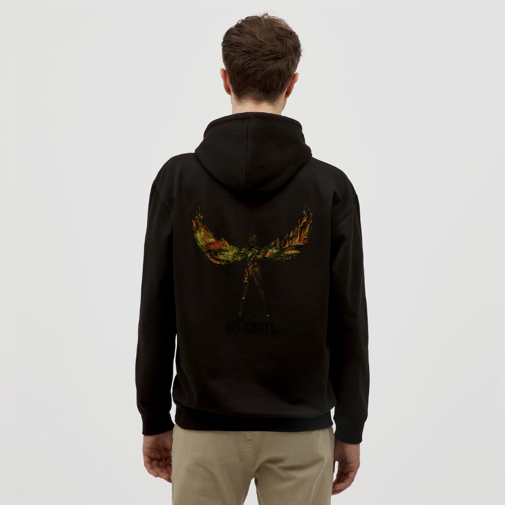 Unisex Hoodie Angel Backprint - Schwarz