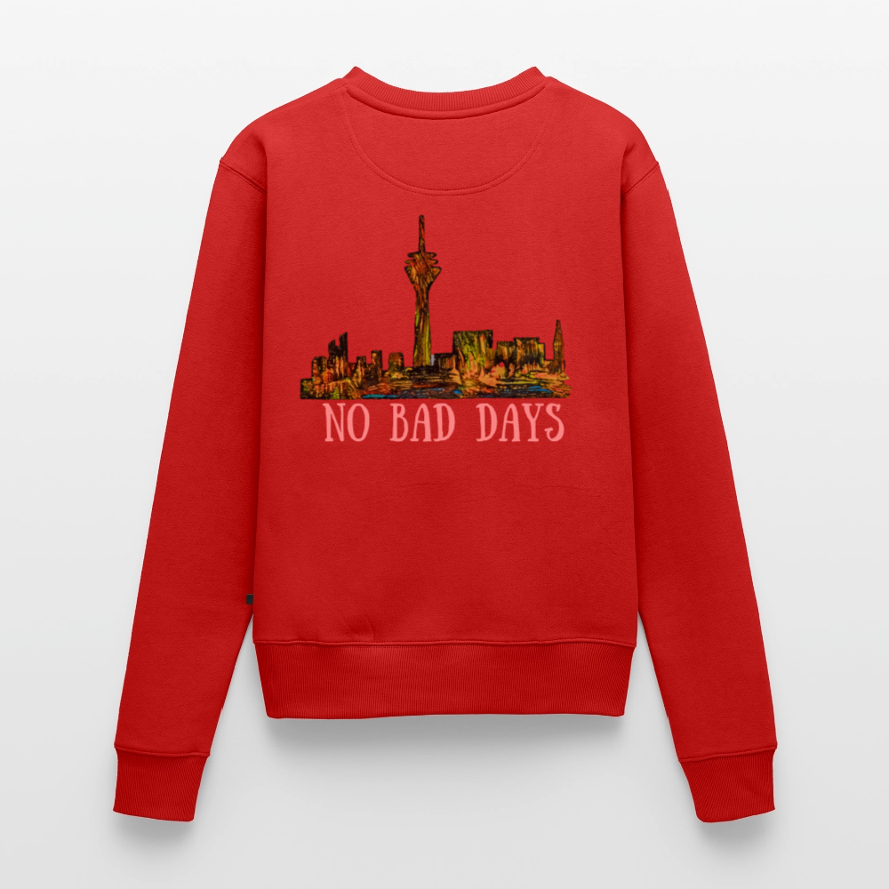 Frauen Pulli Düsseldorfer Skyline Backprint - Rot