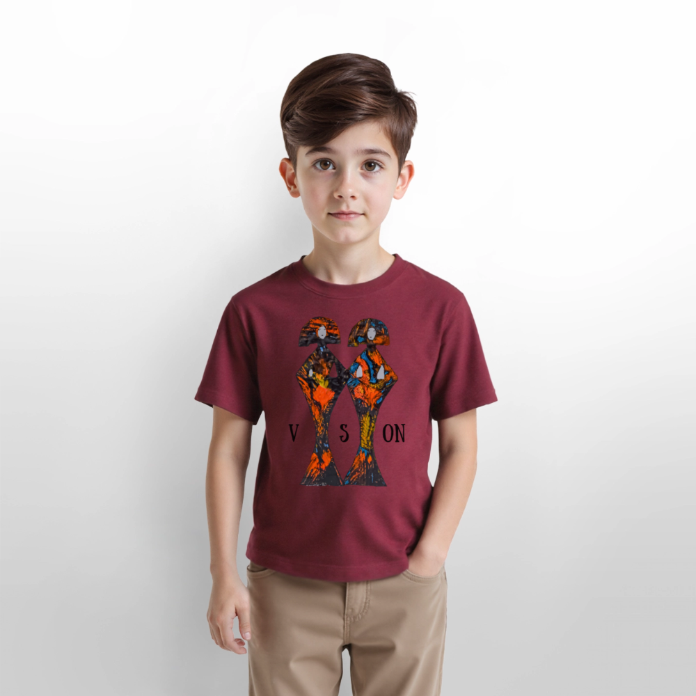 Unisex Kinder T-Shirt Geishas - Burgunderrot